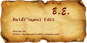 Belényesi Edit névjegykártya